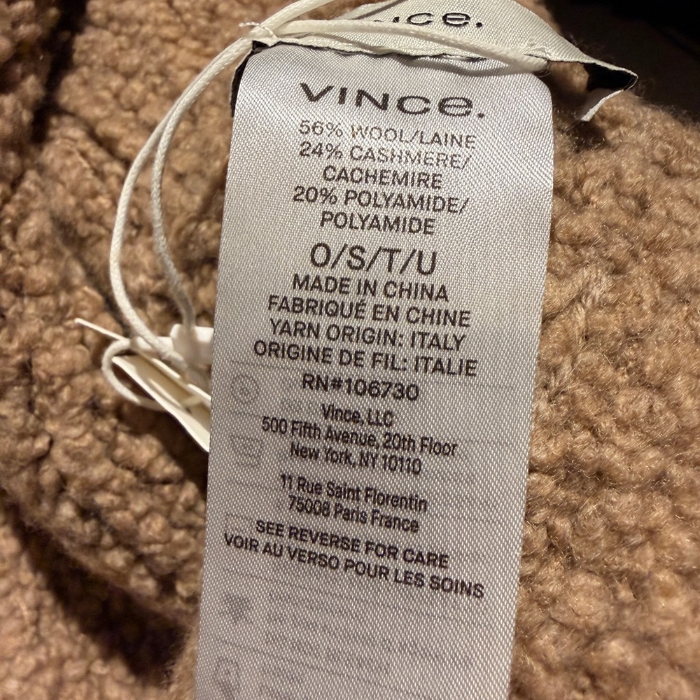 Vince Cashmere/Wool Beige Textured Bucket Hat - Picture 5 of 5
